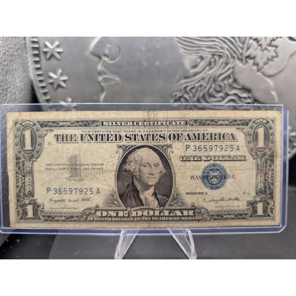 1957 $1 Silver Certificate • Blue Seal • P36597925A • Clean Circulated